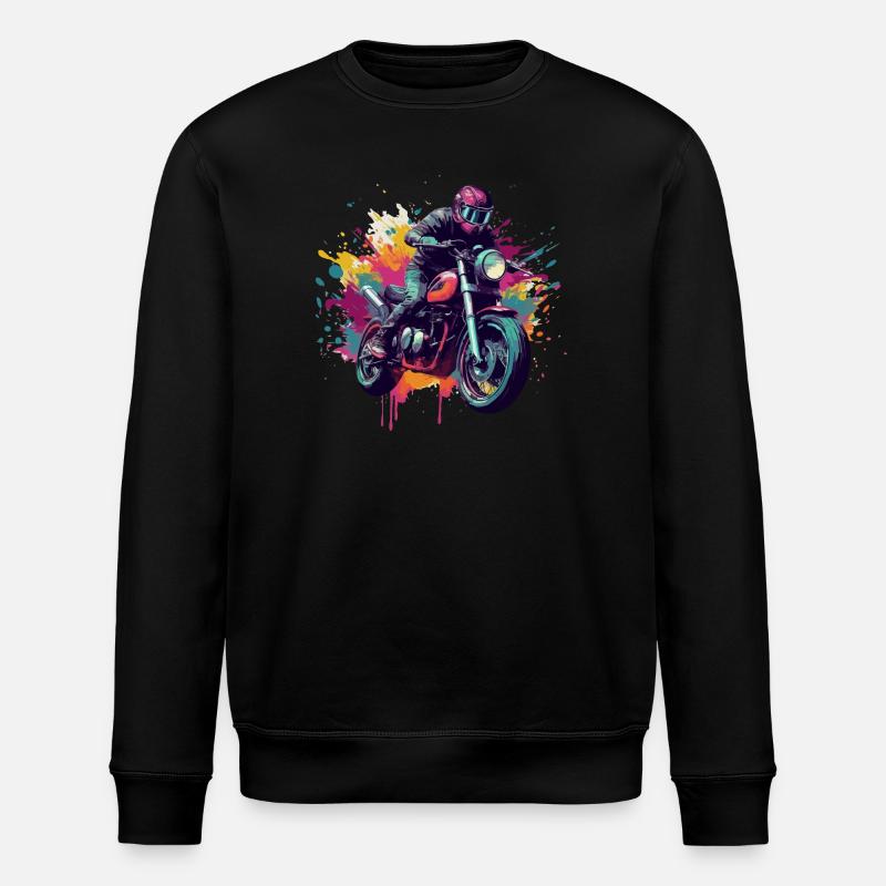 Moto avec tâche de couleur. - Sweat bio ROLLER Stanley/Stella Unisexe - noir