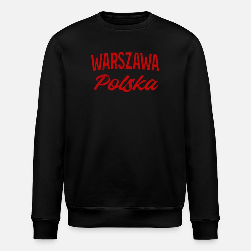 Warszawa Polska Retro Script - Stanley/Stella Unisex Bio-Sweatshirt ROLLER - Schwarz