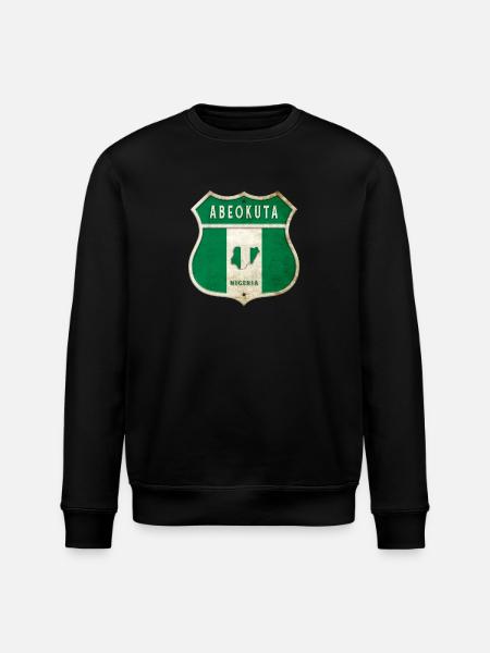 Abeokuta Nigeria coat of arms flag design - Stanley/Stella ROLLER Unisex Organic Sweatshirt - black