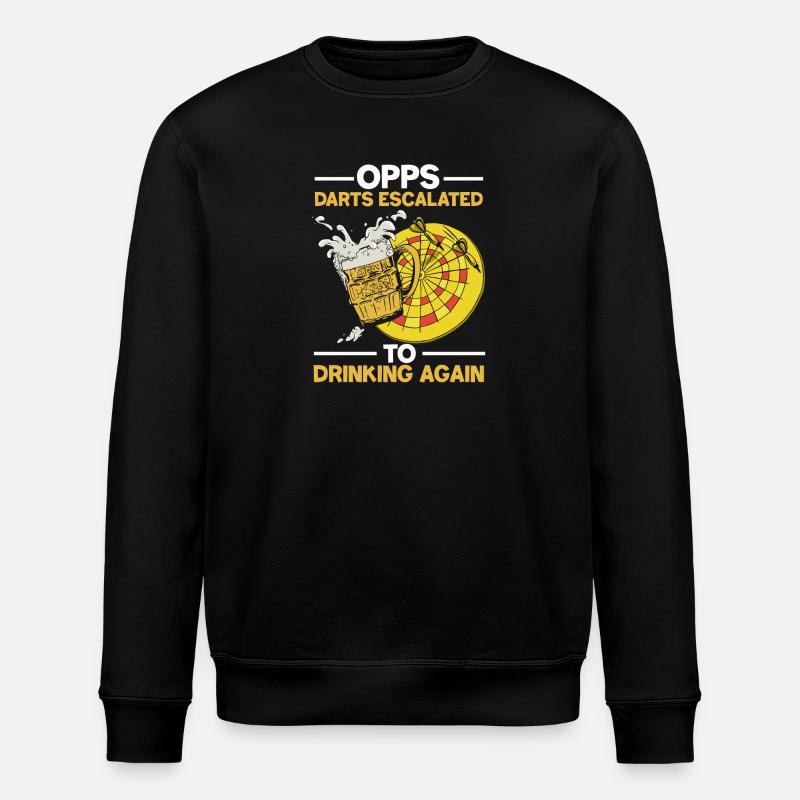 Dart beer pub design - Stanley/Stella ROLLER Unisex Organic Sweatshirt - black