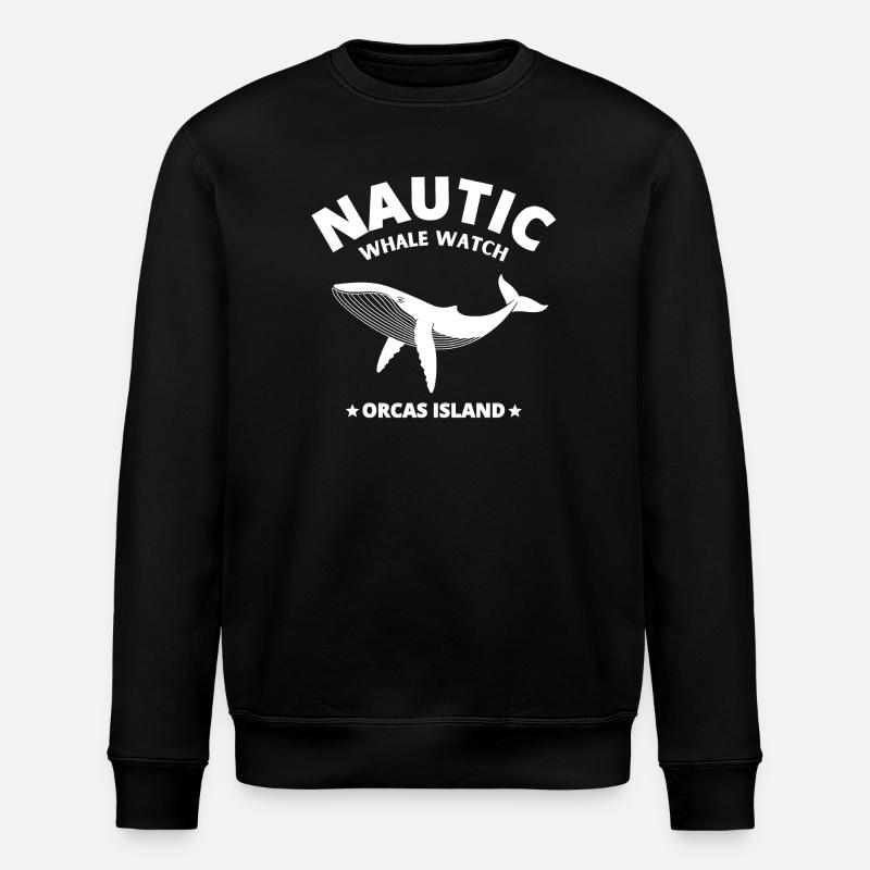 whale, orca, blue whale, whale - Stanley/Stella ROLLER Unisex Organic Sweatshirt - black