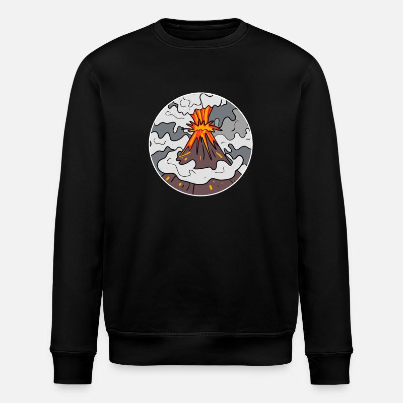 Vulkan Berg Kreis Berge Vulkane - Stanley/Stella Unisex Bio-Sweatshirt ROLLER - Schwarz