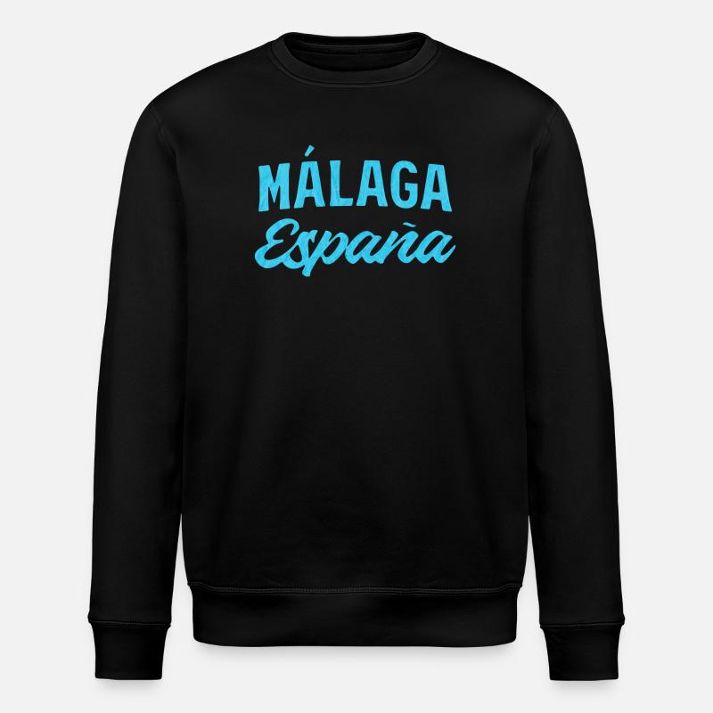 Málaga España Blue Script Design - Sweat bio ROLLER Stanley/Stella Unisexe - noir