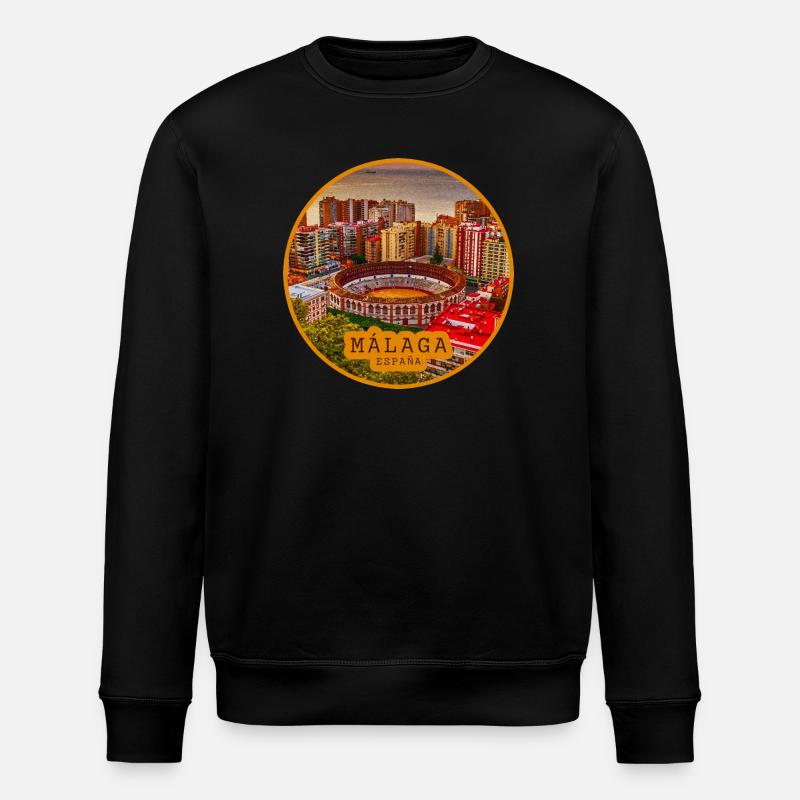 Malaga Bullring Panorama - Stanley/Stella ROLLER Unisex Organic Sweatshirt - black