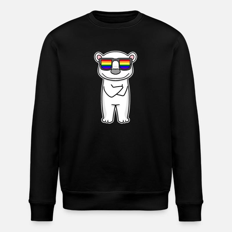 Arc-en-ciel - ours polaire avec lunettes - Sweat bio ROLLER Stanley/Stella Unisexe - noir