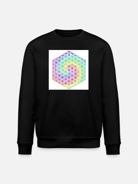 Livets blomst - 5. dimension - Mandala - kærlighed - Stanley/Stella økologisk unisex-sweatshirt ROLLER - sort