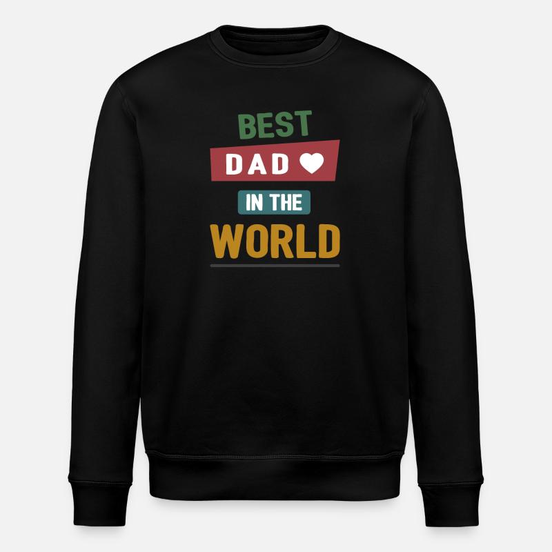 Bester Vater der Welt - Stanley/Stella Unisex Bio-Sweatshirt ROLLER - Schwarz