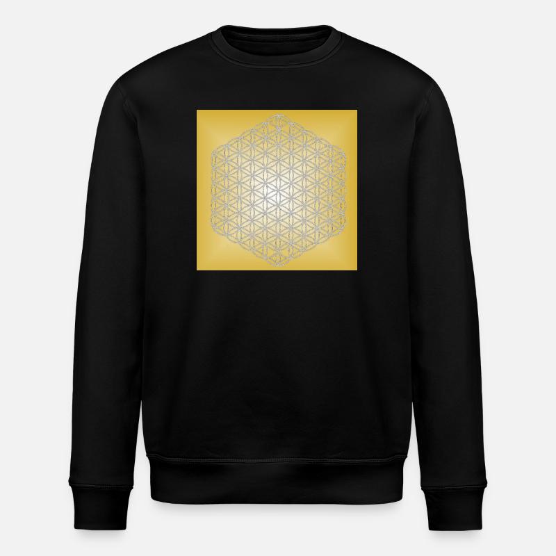 Blume des Lebens silber - 5. Dimension - Stanley/Stella Unisex Bio-Sweatshirt ROLLER - Schwarz
