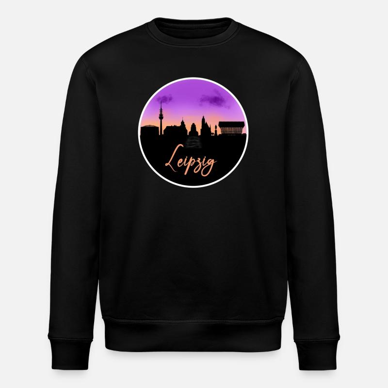 Leipzig Fine Skyline - Stanley/Stella ROLLER Unisex Organic Sweatshirt - black