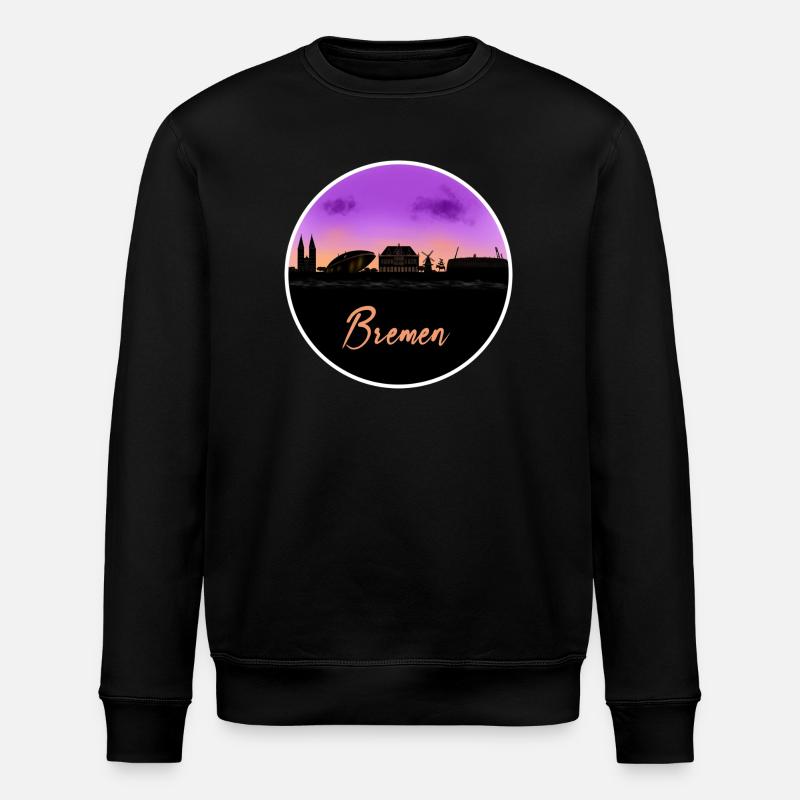 Bremen Fine Skyline - Stanley/Stella ROLLER Unisex Organic Sweatshirt - black