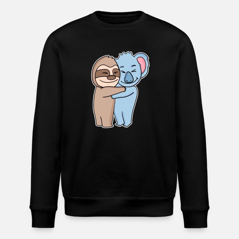 Sloth and koala hugging - hug - Stanley/Stella ROLLER Unisex Organic Sweatshirt - black