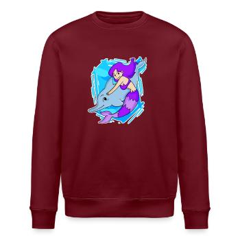 Meerjungfrau - Stanley/Stella Unisex Bio-Sweatshirt ROLLER - Burgunderrot - Vorne - Nik (191cm)