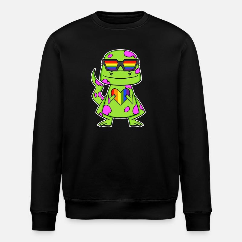 Dino Rainbow Heart Dinosaure - Sweat bio ROLLER Stanley/Stella Unisexe - noir