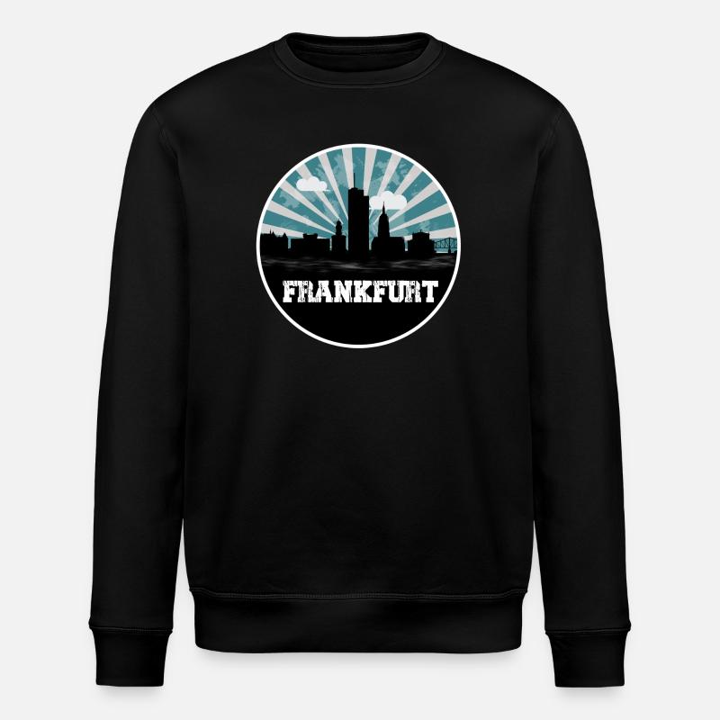 Frankfurt Skyline Blue Hour - Stanley/Stella Unisex Bio-Sweatshirt ROLLER - Schwarz