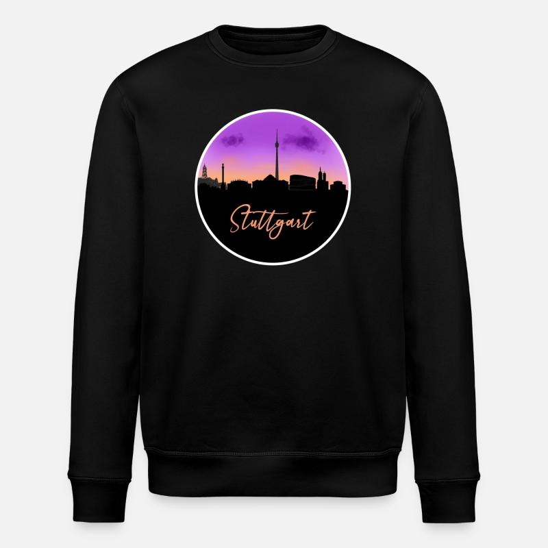 Stuttgart Fine Skyline - Stanley/Stella ROLLER Unisex Organic Sweatshirt - black
