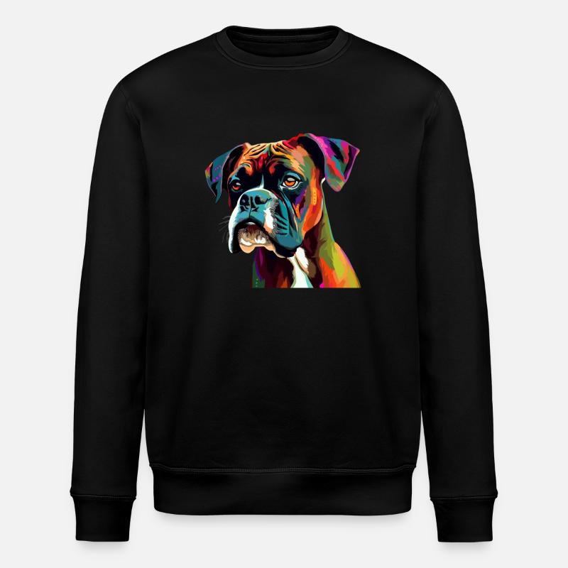Boxer Hund Bunt - Stanley/Stella Unisex Bio-Sweatshirt ROLLER - Schwarz
