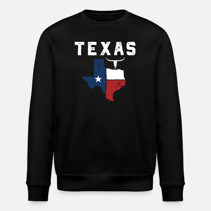 Lone Star State Flag Emblem - Stanley/Stella ROLLER Unisex Organic Sweatshirt - black