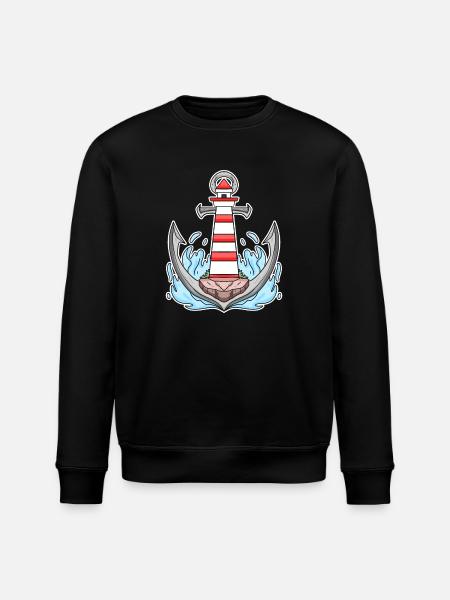 Anchor Lighthouse Mix Motif - Stanley/Stella ROLLER Unisex Organic Sweatshirt - black