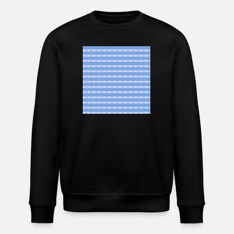 karierte muster, Leinenstoffmuster Gitteroptik - Stanley/Stella Unisex Bio-Sweatshirt ROLLER - Schwarz
