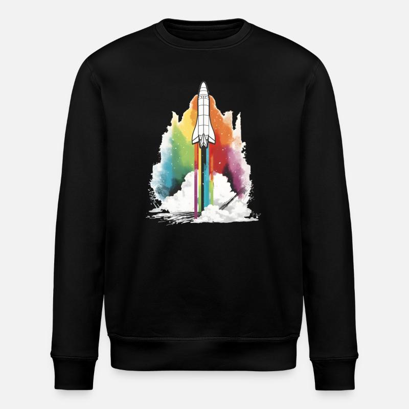 Fusée arc-en-ciel - Sweat bio ROLLER Stanley/Stella Unisexe - noir