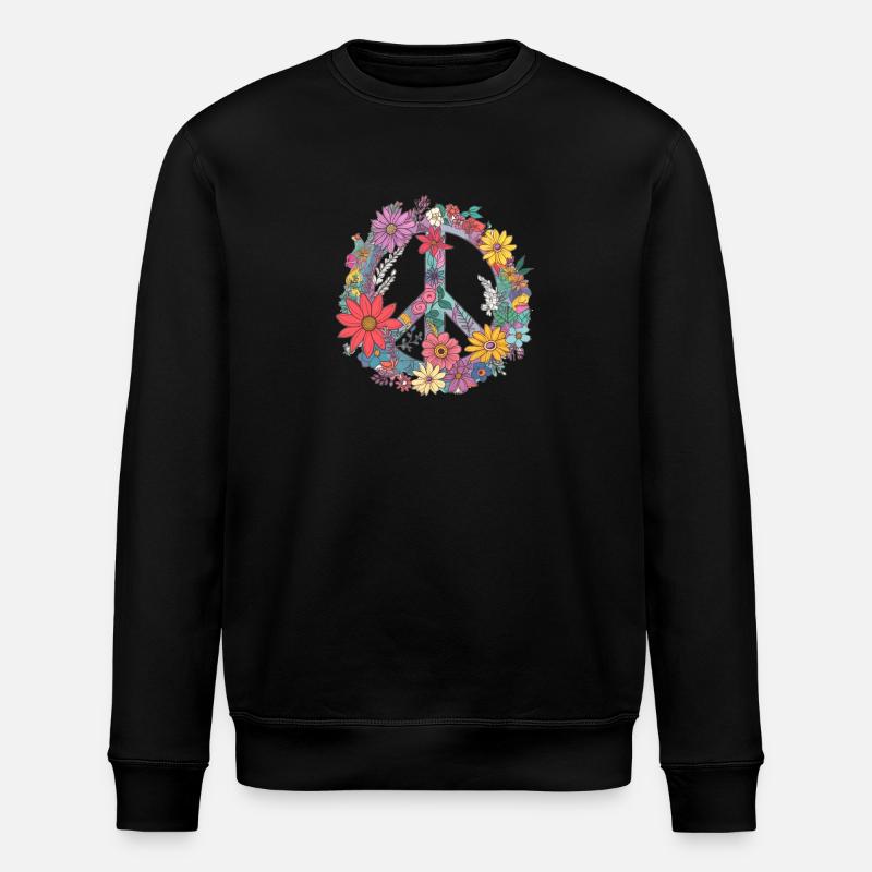 Fleurs Paix - Sweat bio ROLLER Stanley/Stella Unisexe - noir