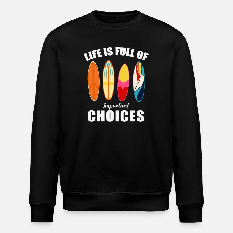 surfing, surfing, surfing, surf spot - Stanley/Stella ROLLER Unisex Organic Sweatshirt - black