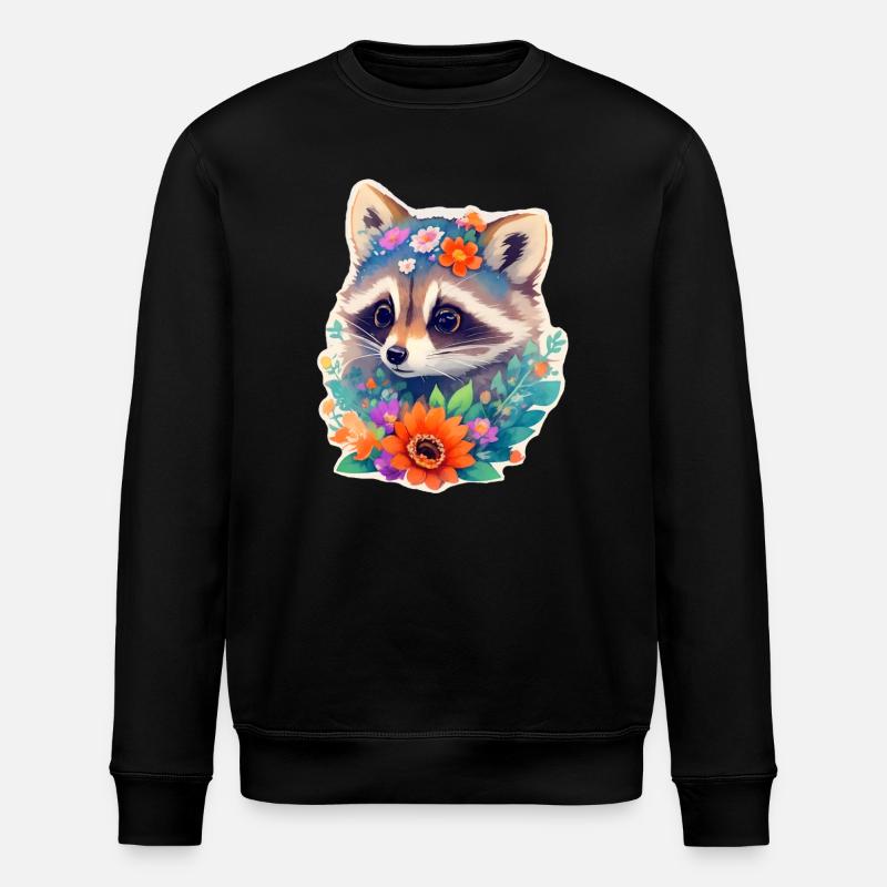 Raccoon - Stanley/Stella ROLLER Unisex Organic Sweatshirt - black