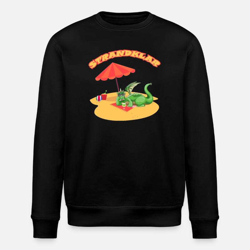 Strandklar Dinosaurier - Stanley/Stella Unisex Bio-Sweatshirt ROLLER - Schwarz