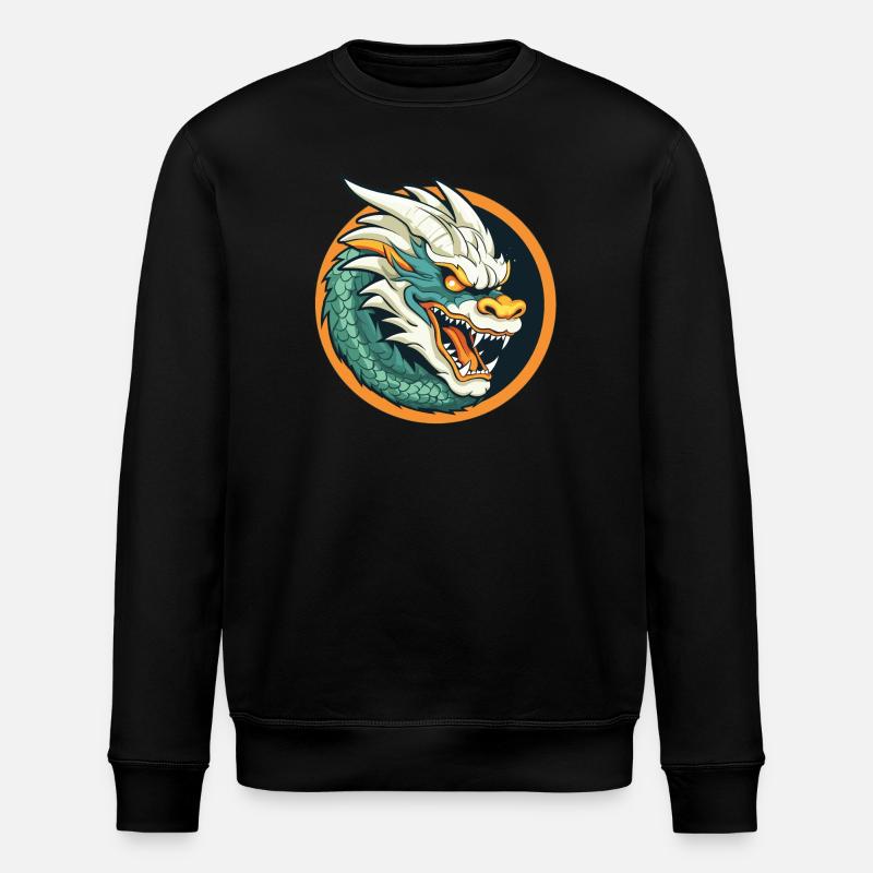 Dragon Crest: Ember Dragon Emblem - Stanley/Stella ROLLER Unisex Organic Sweatshirt - black