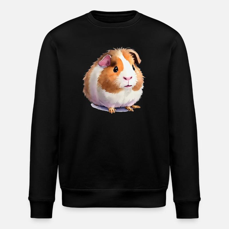 cute guinea pig - Stanley/Stella ROLLER Unisex Organic Sweatshirt - black