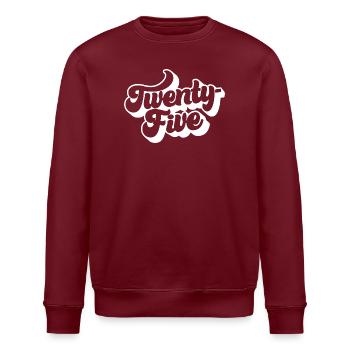 Fünfundzwanzig 25. Geburtstag Männer Frauen 25 Jahre alt - Stanley/Stella Unisex Bio-Sweatshirt ROLLER - Burgunderrot - Vorne - Nik (191cm)
