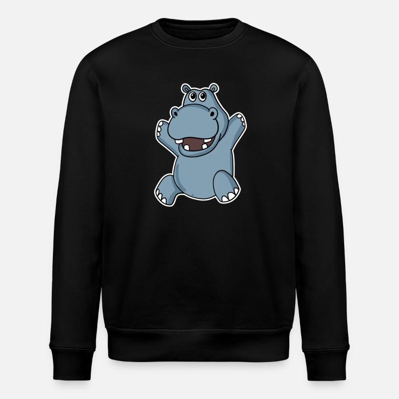 Cute hippopotamus - Stanley/Stella ROLLER Unisex Organic Sweatshirt - black