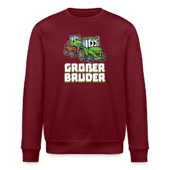Fahrzeug Statement Traktor Landwirtschaft Biobauer - Stanley/Stella Unisex Bio-Sweatshirt ROLLER - Burgunderrot - Vorne - Nik (191cm)