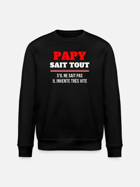 grand-père, papy, super papy - Sweat bio ROLLER Stanley/Stella Unisexe - noir