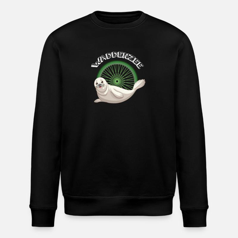 Waddenzee tshirt 2 - Stanley/Stella ROLLER Unisex Organic Sweatshirt - black