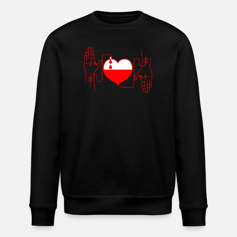 Blutspendendes Rot - Stanley/Stella Unisex Bio-Sweatshirt ROLLER - Schwarz