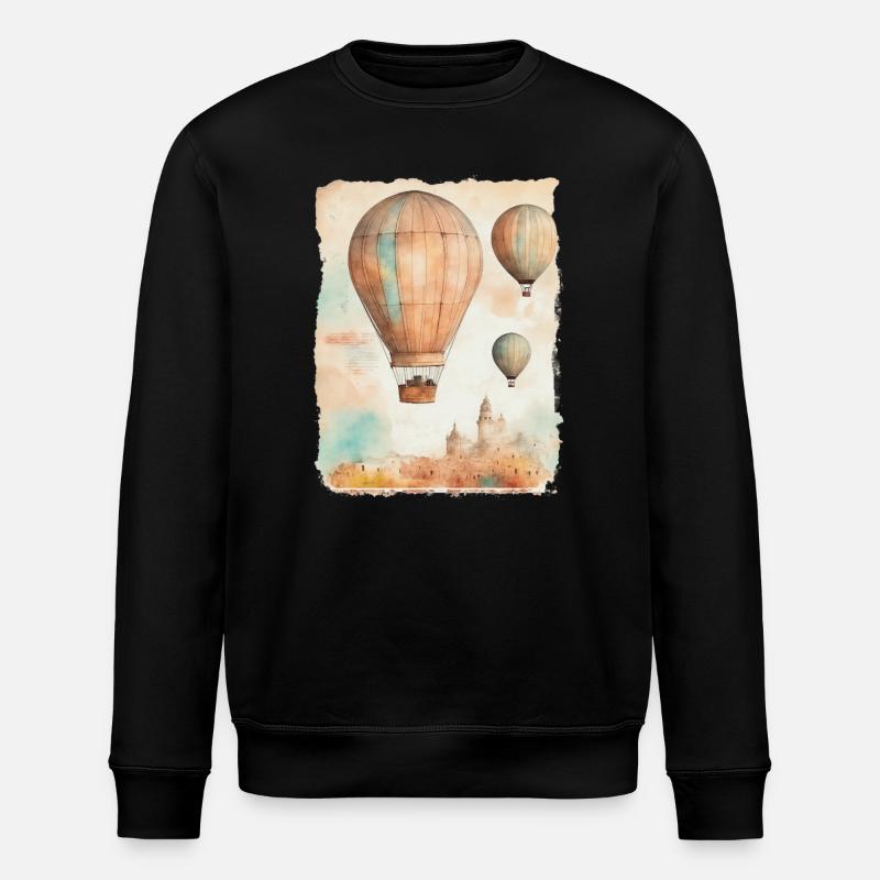 Tethered balloon - Stanley/Stella ROLLER Unisex Organic Sweatshirt - black
