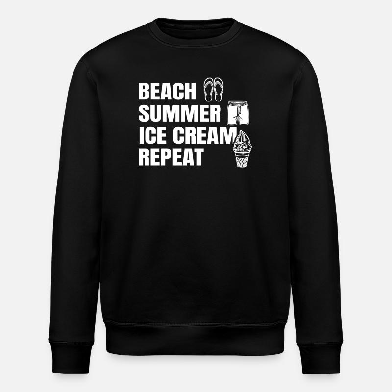 Dicton amateur de crème glacée - Sweat bio ROLLER Stanley/Stella Unisexe - noir