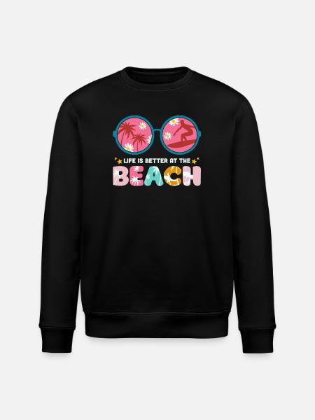 summer holidays, summer, hello summer - Stanley/Stella ROLLER Unisex Organic Sweatshirt - black