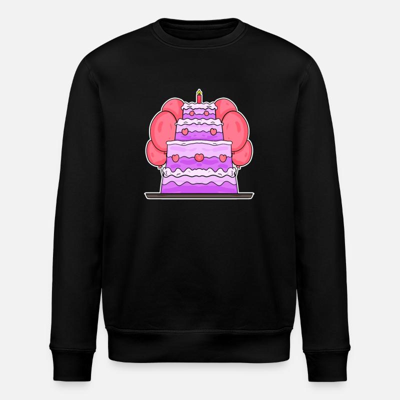 Cake Happy Birthday - Stanley/Stella ROLLER Unisex Organic Sweatshirt - black