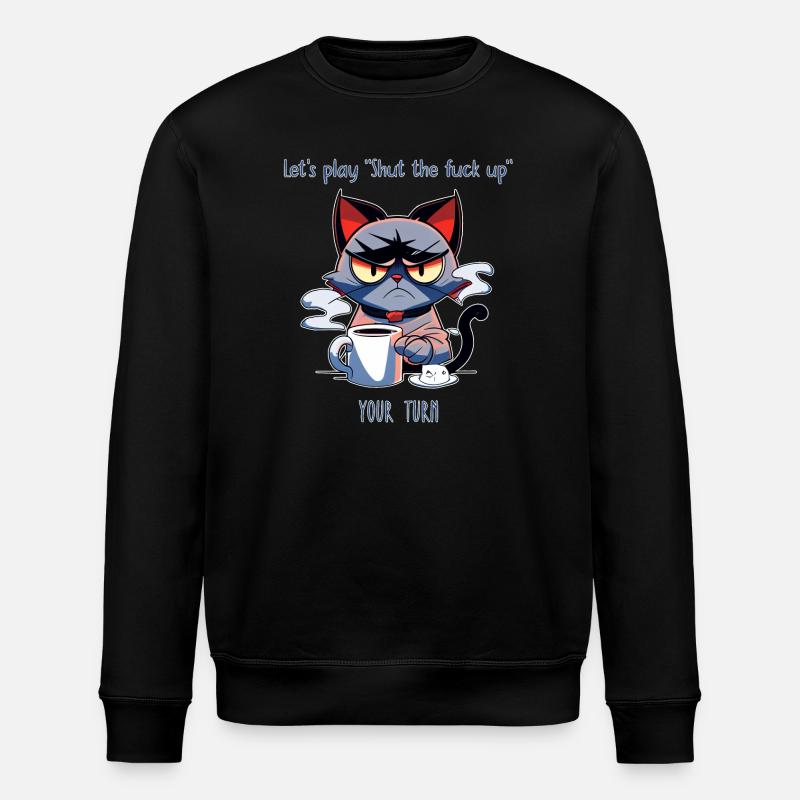 Grim Cat Coffee Sarcasme Dire - Sweat bio ROLLER Stanley/Stella Unisexe - noir