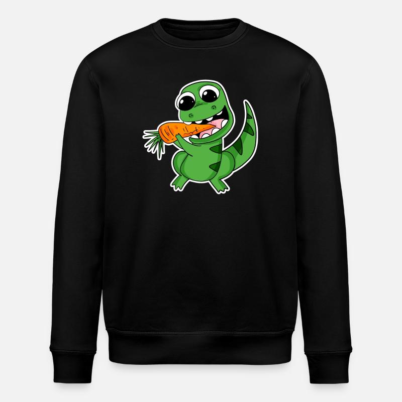 Dino eats carrot - Stanley/Stella ROLLER Unisex Organic Sweatshirt - black