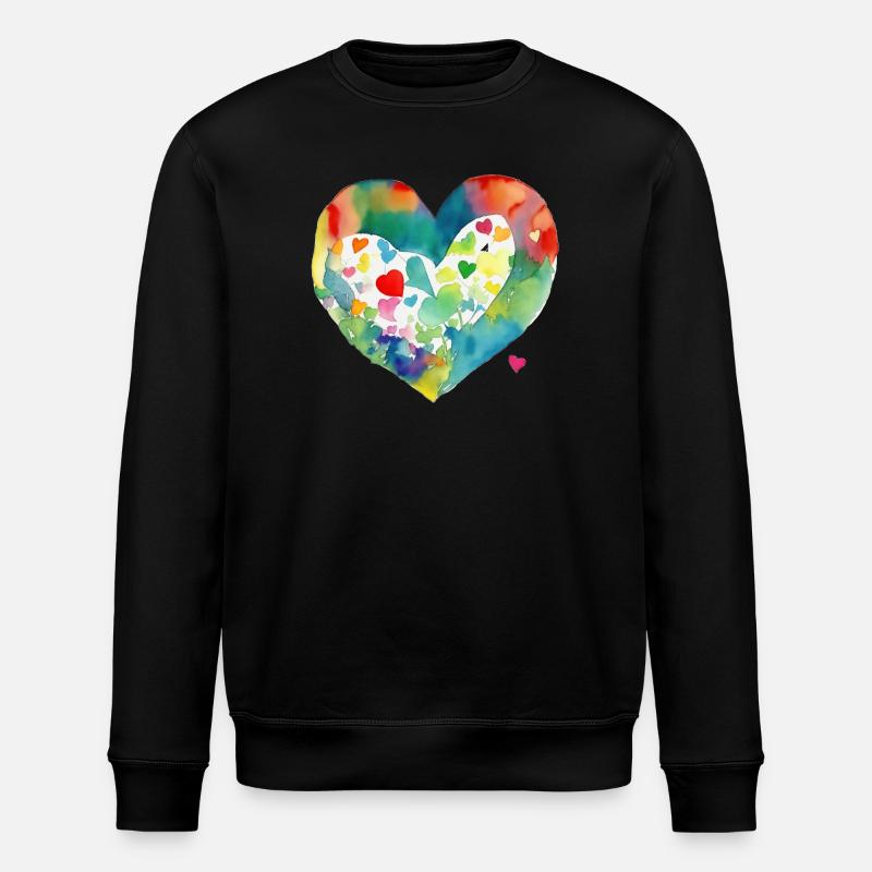 Herz - Stanley/Stella Unisex Bio-Sweatshirt ROLLER - Schwarz