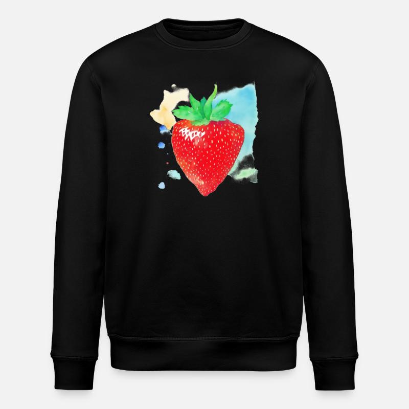 Strawberry - Stanley/Stella ROLLER Unisex Organic Sweatshirt - black