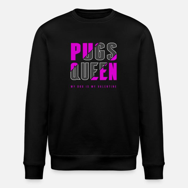 Pugs Queen - Stanley/Stella ROLLER Unisex Organic Sweatshirt - black