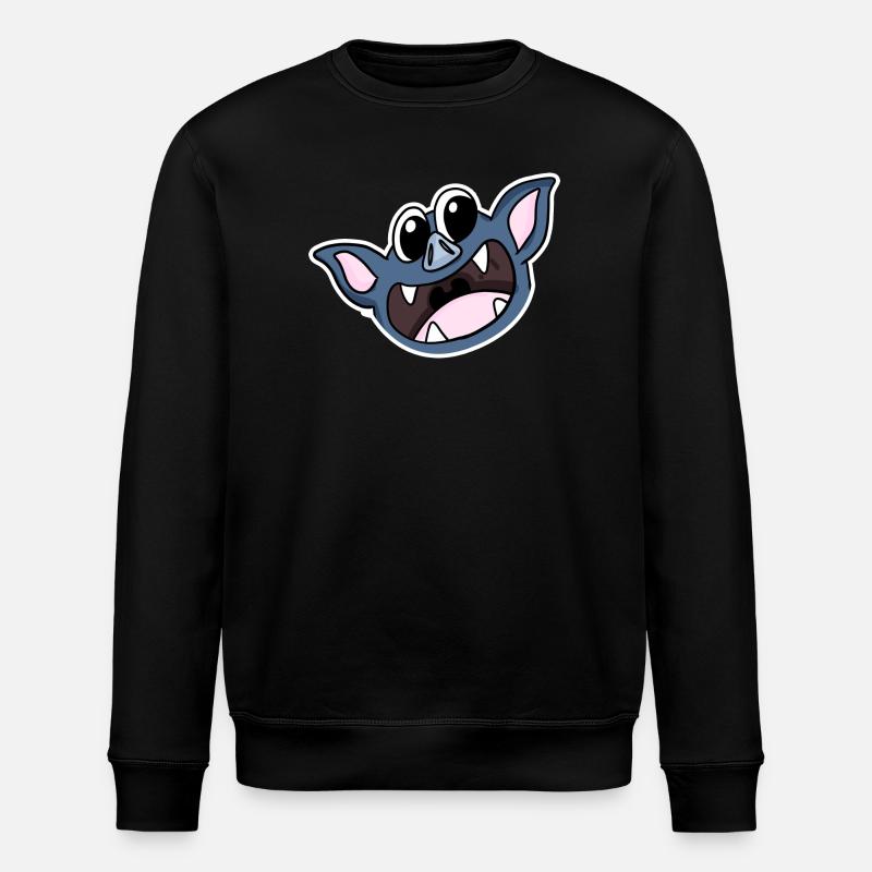 Fledermaus Kopf - Stanley/Stella Unisex Bio-Sweatshirt ROLLER - Schwarz