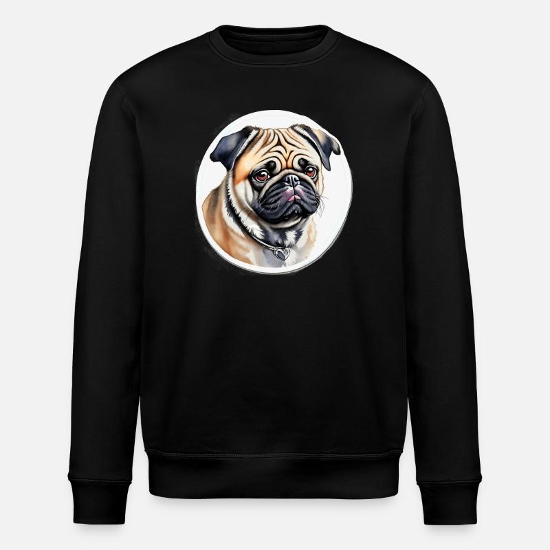 Mops - Stanley/Stella Unisex Bio-Sweatshirt ROLLER - Schwarz