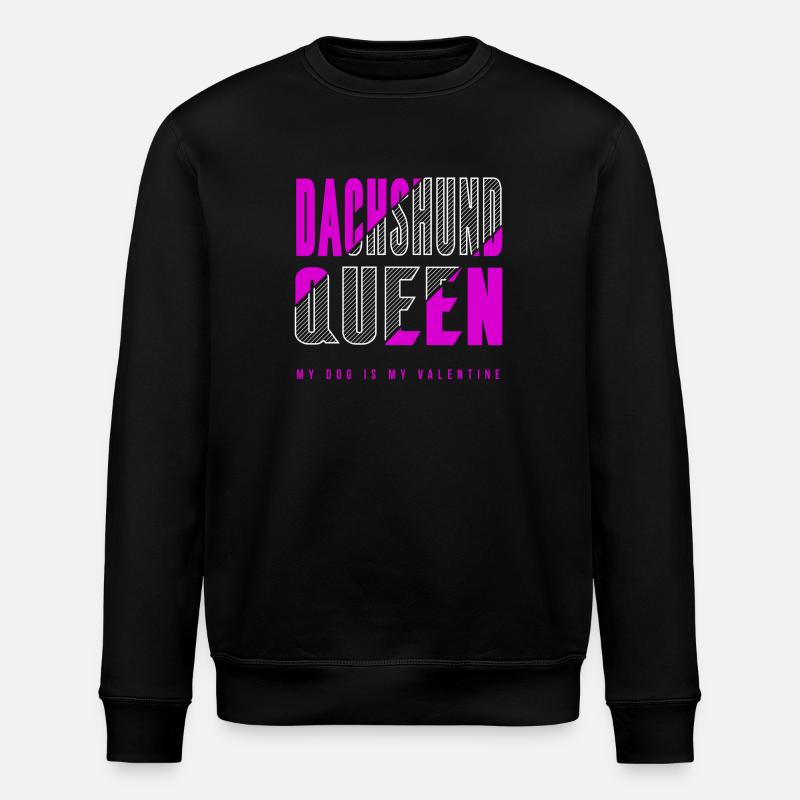 Dachshund Queen - Stanley/Stella ROLLER Unisex Organic Sweatshirt - black