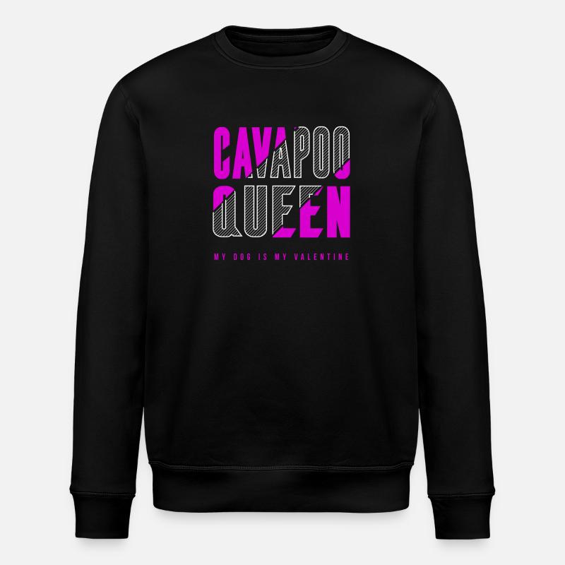 Cavapoo Queen - Stanley/Stella ROLLER Unisex Organic Sweatshirt - black