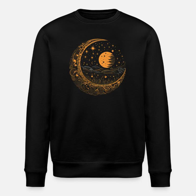 Lune avec étoiles - Sweat bio ROLLER Stanley/Stella Unisexe - noir